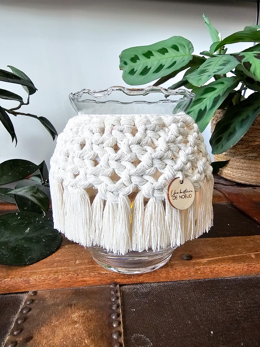Bougeoir en macramé Ella