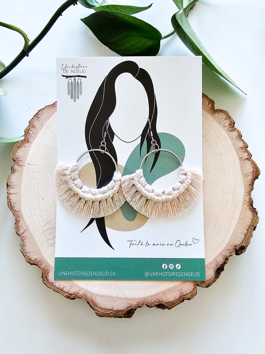 *Collection automne* Boucles d’oreilles couleur nude, anneau 30 mm