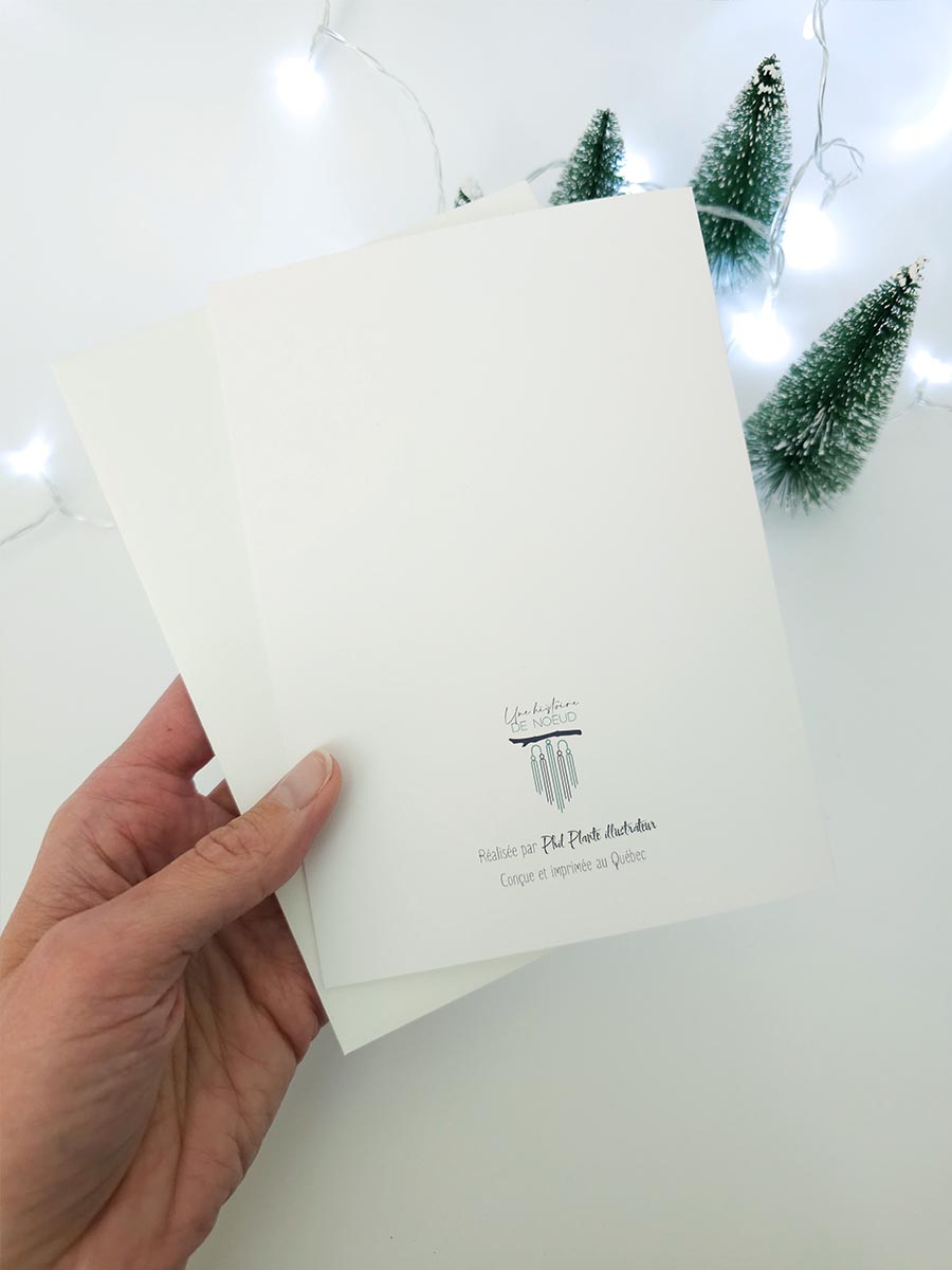Ensemble-cadeau : Jardinière ivoire, porte-clés vert forêt et carte de souhait