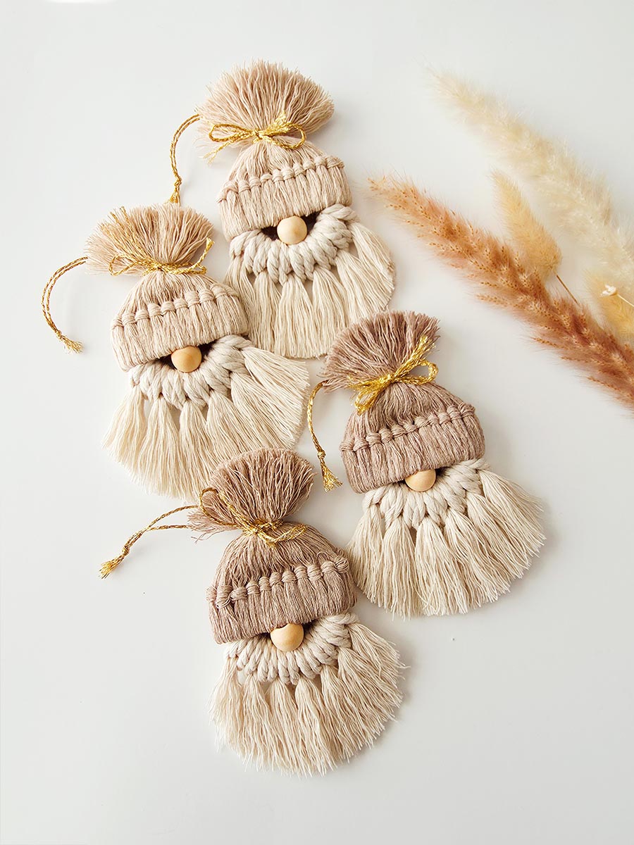 Ornement de Noël, Père Noël en macramé