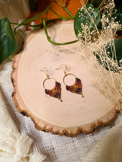 Boucles d’oreilles Ankaa – Micro-macramé bohème