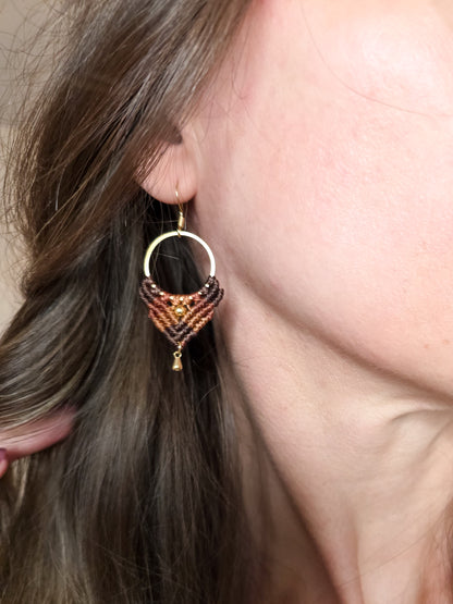 Boucles d’oreilles Ankaa – Micro-macramé bohème