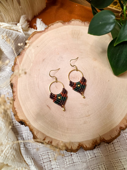 Boucles d’oreilles Ankaa – Micro-macramé bohème