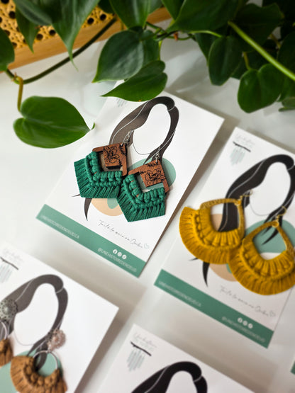 Boucles d’oreilles en macramé Flora – Format grand