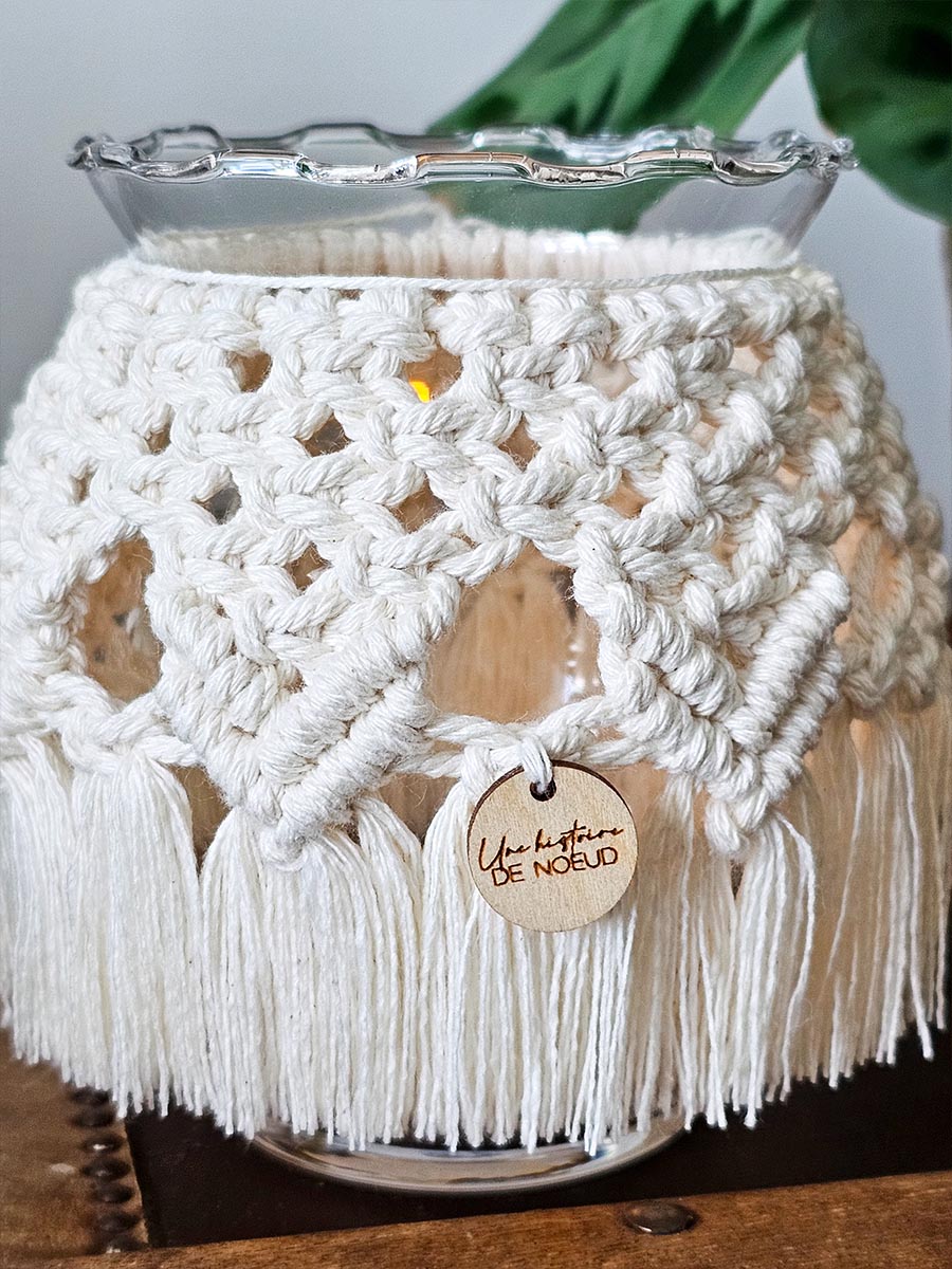 Bougeoir en macramé Aya