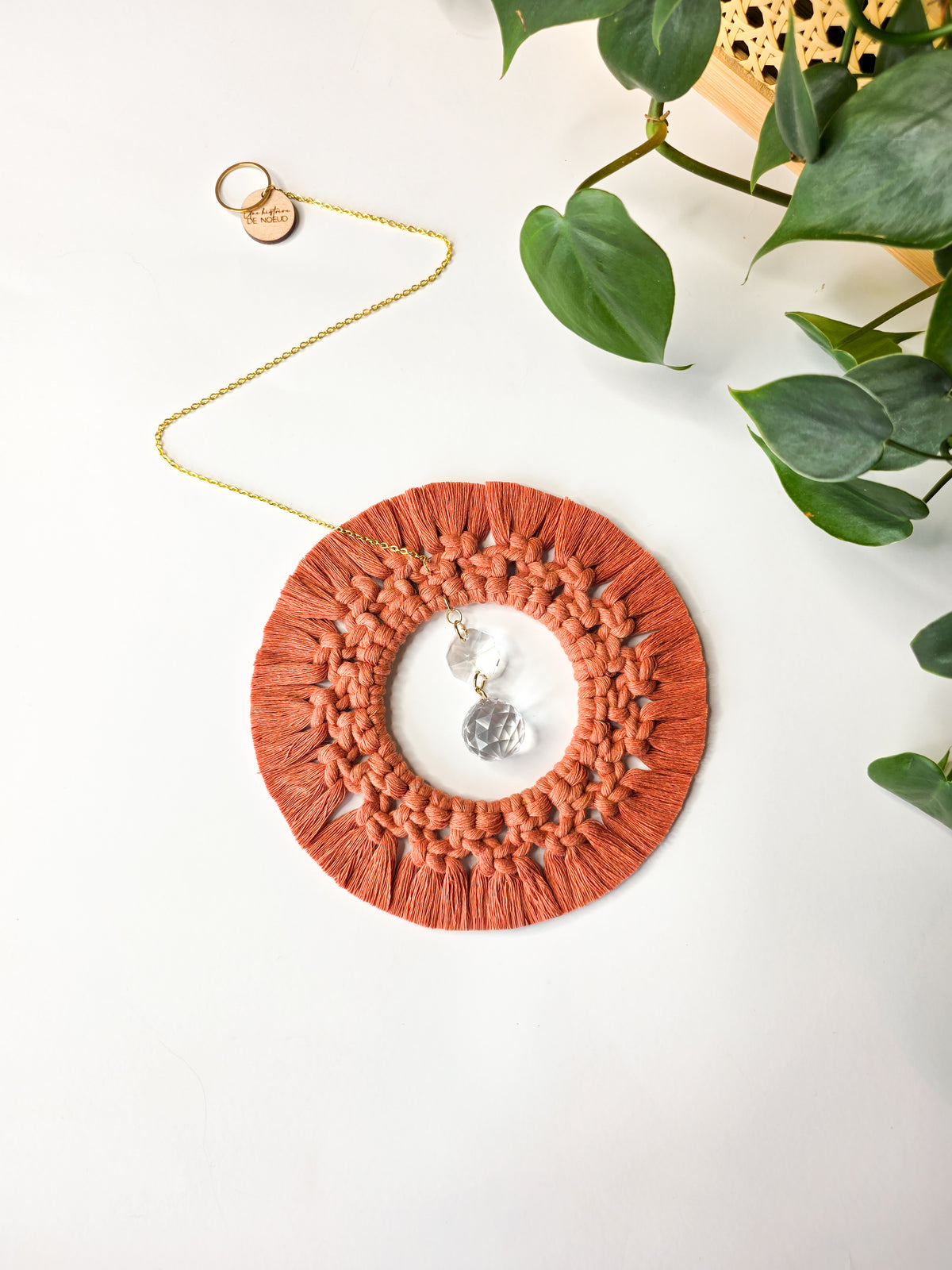 Aura Sun Catcher – Bohemian Macramé, Olive Color