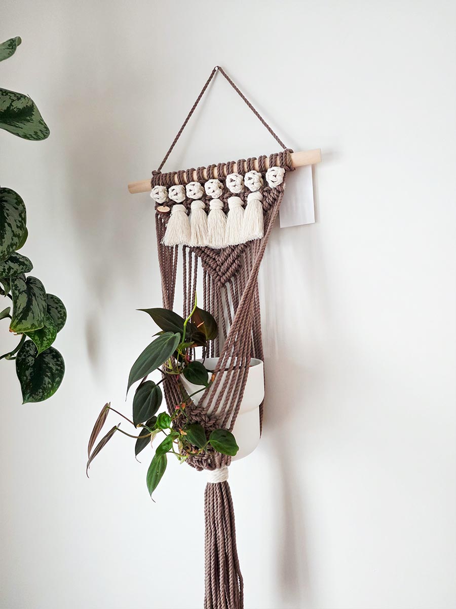 JARDINIÈRE MURALE MAÉ, couleur café et naturel