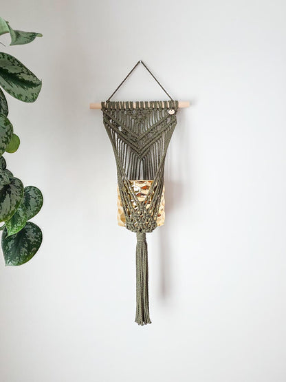 JARDINIÈRE MURALE CLARA, modèle grand, couleur olive