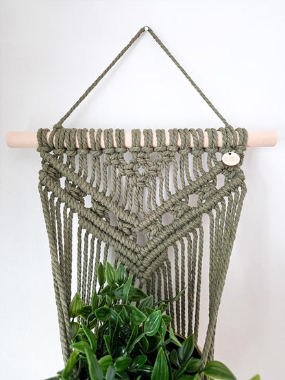 JARDINIÈRE MURALE CLARA, modèle grand, couleur olive