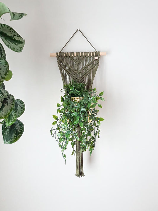 JARDINIÈRE MURALE CLARA, modèle grand, couleur olive