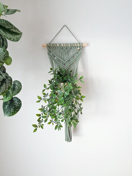 JARDINIÈRE MURALE CLARA, modèle grand, couleur sauge