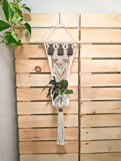 JARDINIÈRE MURALE LYA, couleur naturel, café et crème