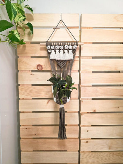 JARDINIÈRE MURALE MAÉ, couleur café et naturel