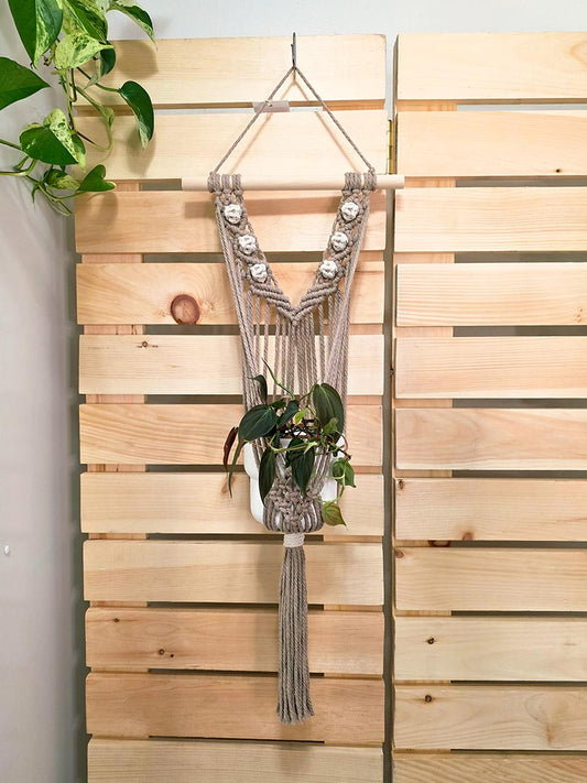 JARDINIÈRE NAHIA, jardinière murale en macramé