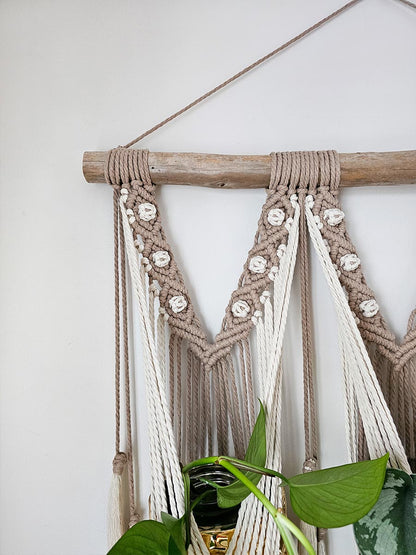 Jardinière murale en macramé Mahéva