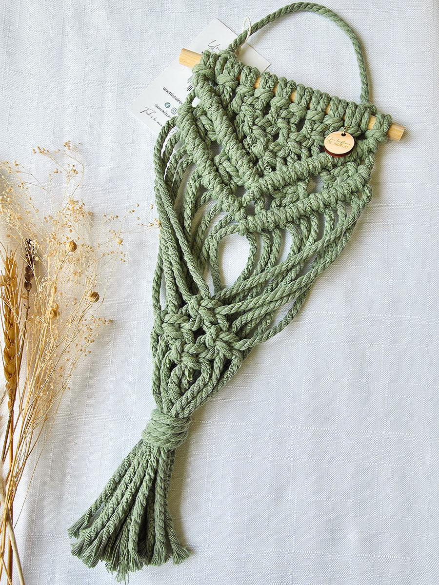 Jardinière murale Clara – Mini macramé bohème - Choix de couleur