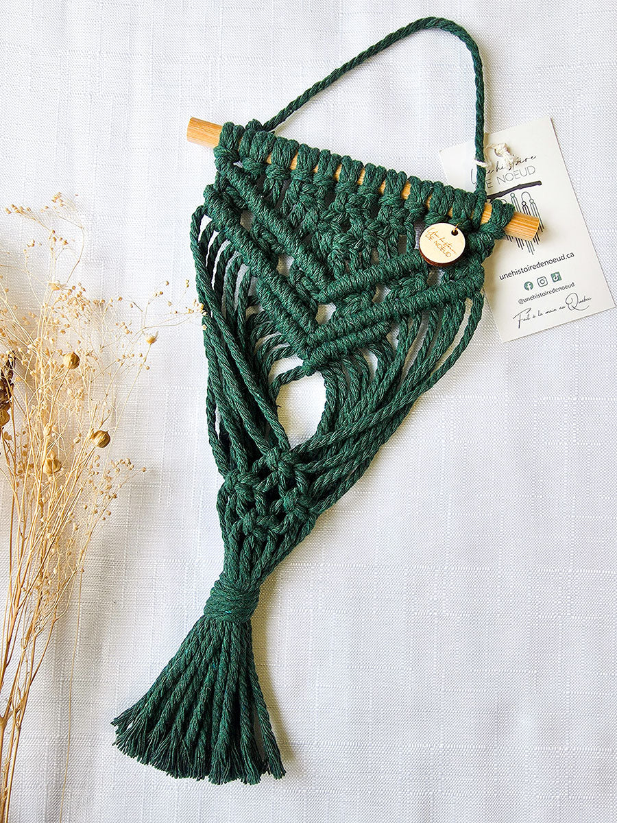 Jardinière murale Clara – Mini macramé bohème - Choix de couleur