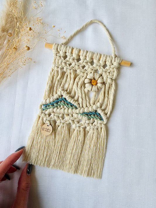 Mini macramé mural - Écume douce