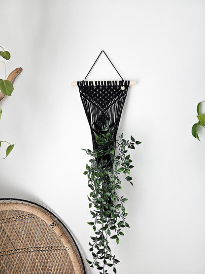 JARDINIÈRE ALYCIA, suspension murale couleur noir