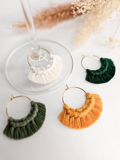 Marques verres à vin en macramé, ensemble de 4