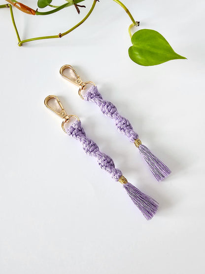 Porte-clés torsadé en macramé